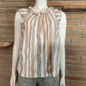 Linen Cotton Striped Blouse